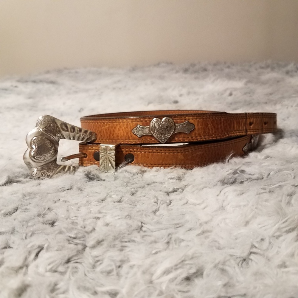 Vintage Tan Justin Leather Belt
